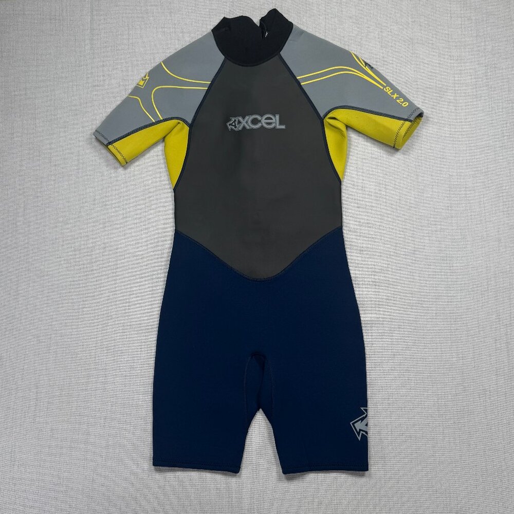 XCEL Wetsuit SLX 2.0 Youth Short Sleeve Black Gray Yellow Nylon Size 16